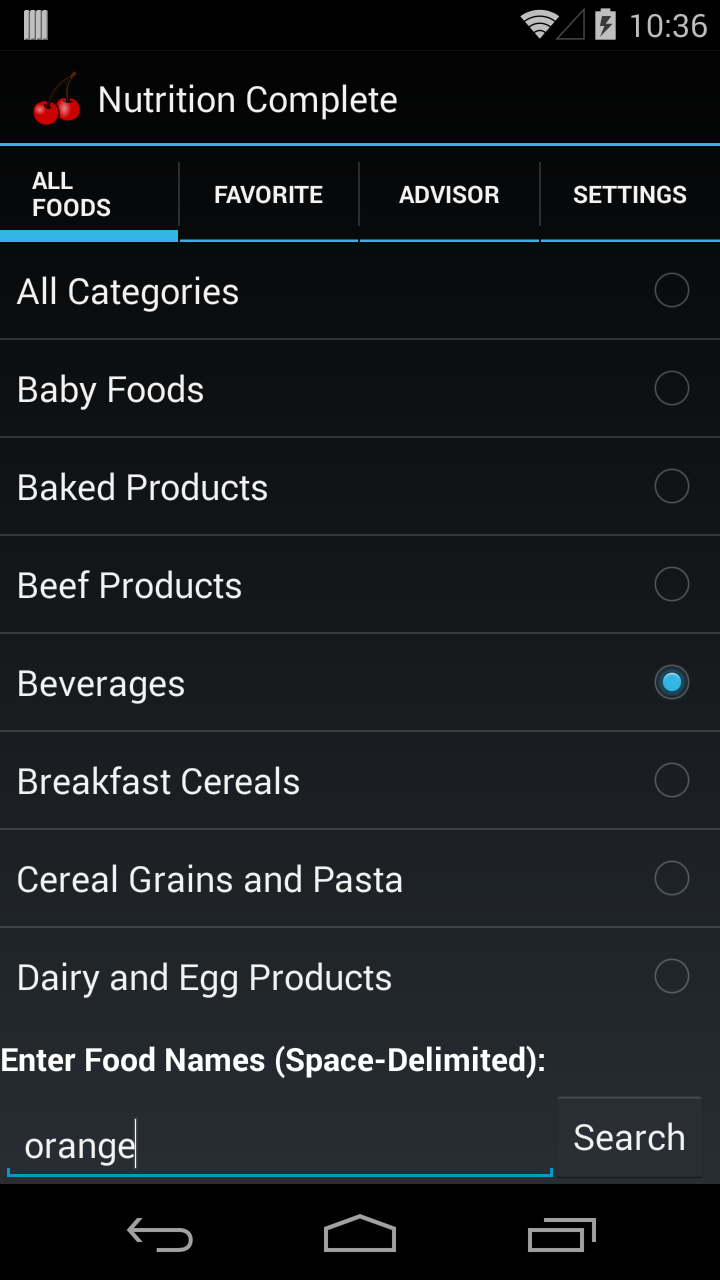Nutrition Complete Screen 2