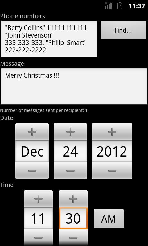 SMS Scheduler - screenshot