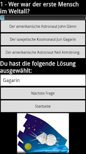 Raumfahrt-Quiz Screen 2