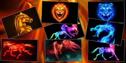 Flame animals live wallpaper