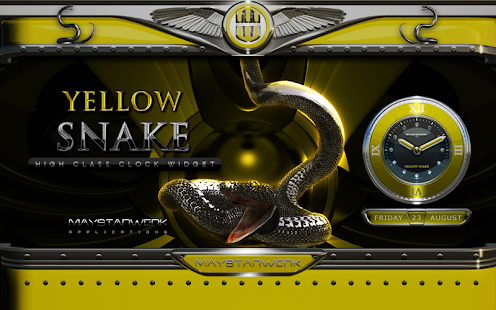 yellow snake clock widget