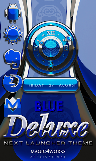 Next Launcher Theme Blue Delux