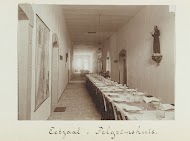 Eetzaal van een franciscaner pelgrimshuis in Nazareth