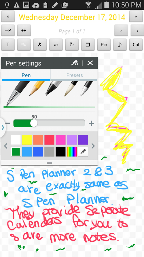 Android application S Pen Planner 3 screenshort