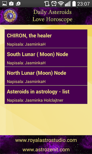 Love Asteroids Daily Horoscope