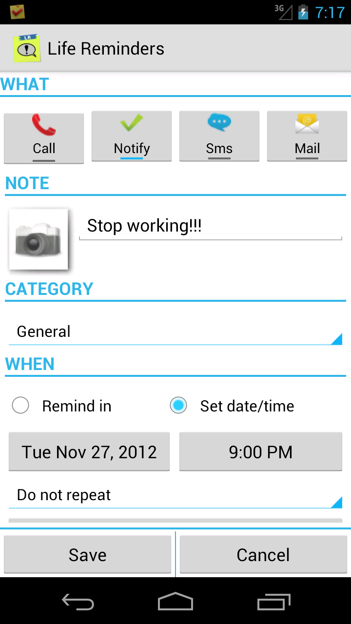 Life Reminders (Donate) Screen 1