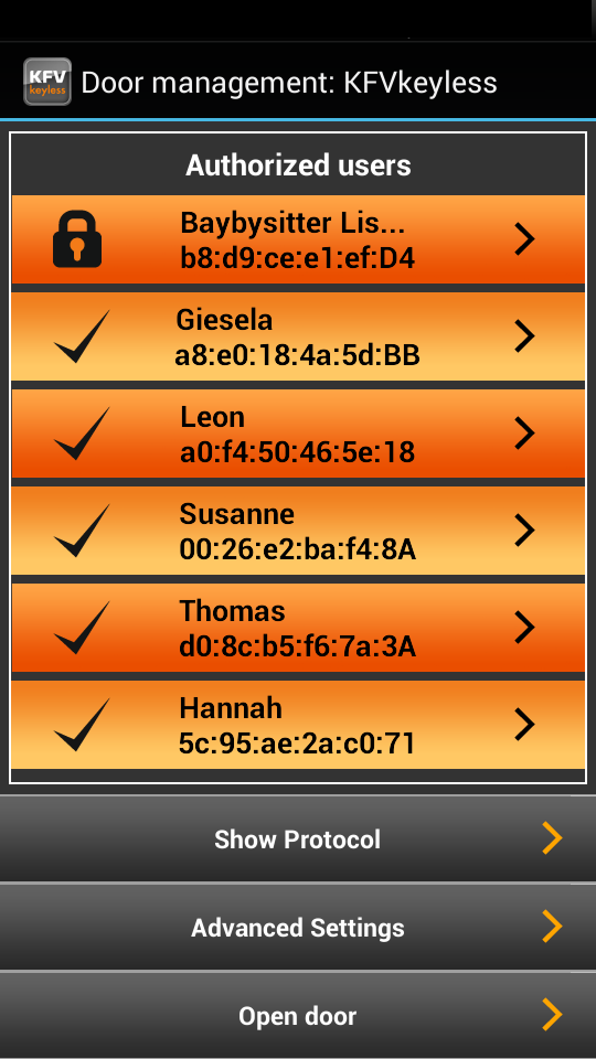 KFVkeyless Screen 2