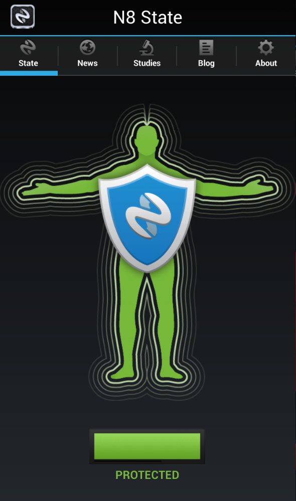Android application N8 STATE DNA PROTECTION FROM CELL PHONE RADIATION screenshort