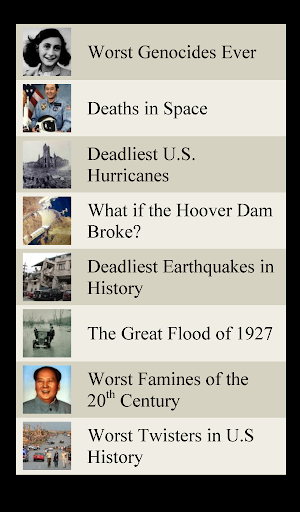 World Disasters Lists