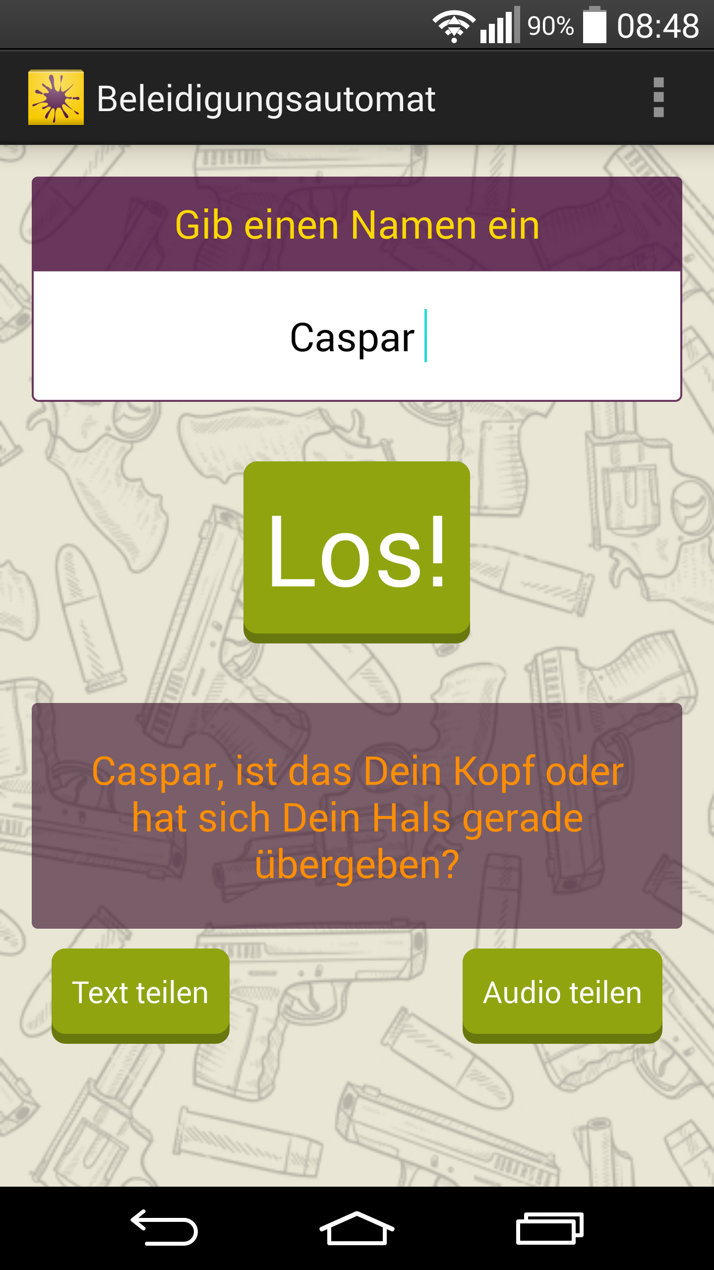 Android application Insult-o-Matic screenshort