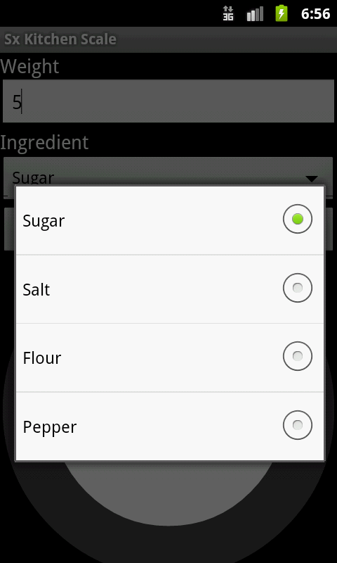 Kitchen Scale Screen 2
