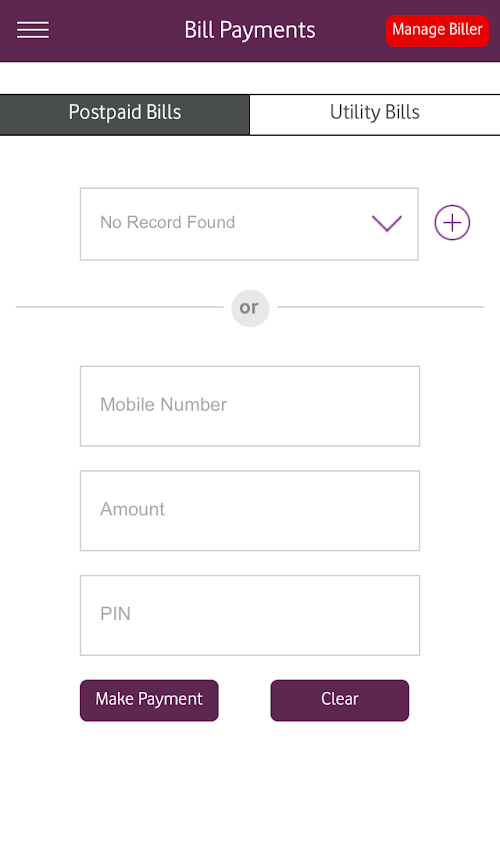 Android application Vodafone m-pesa (India) screenshort