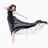 Black flowing dress by Jason Lovell -  