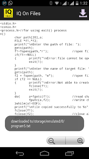 IQ on files C programs
