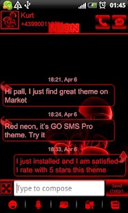 How to install Red neon GO SMS Pro theme lastet apk for bluestacks