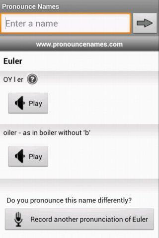Pronounce Names Screen 3