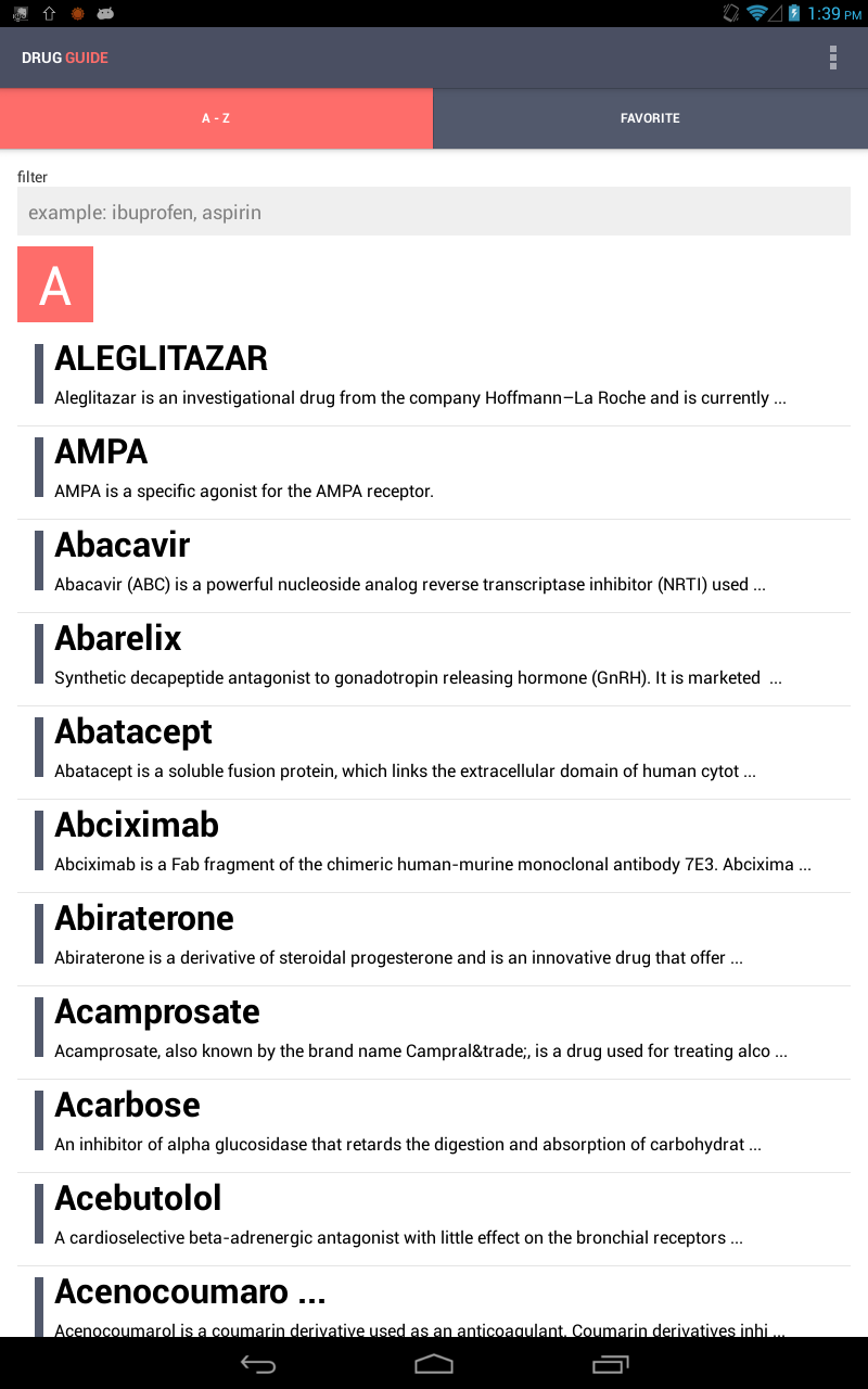 Drug Guide Screen 3