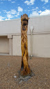 Fire Fighter In Flames Wooden Sculpture