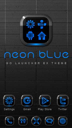 Neon Blue GO Launcher Theme