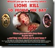 Would you go to a country where Lions kill 50 people per day Poster