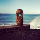 Wood Sculpture by the Ocean