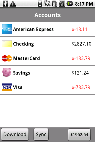 SplashMoney - Personal Finance Screen 1
