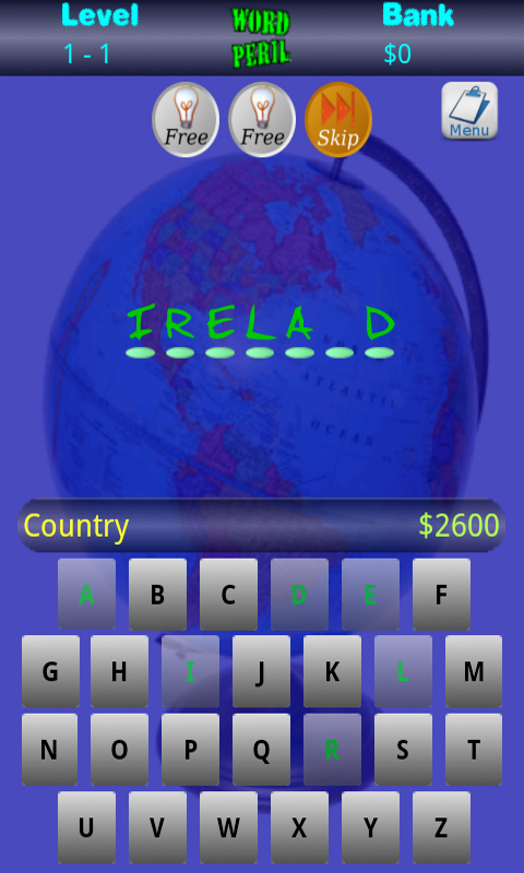 Word Peril Screen 2