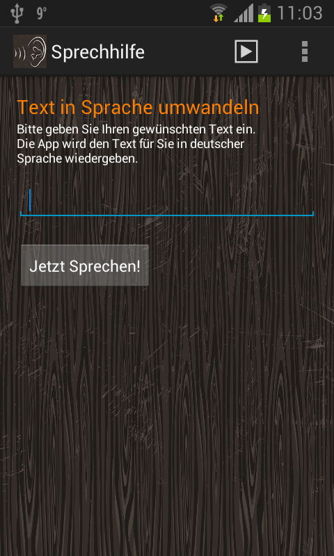 Android application Sprechhilfe screenshort