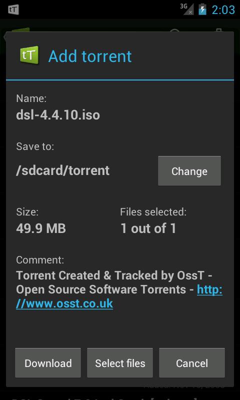 tTorrent - Torrent Client App - screenshot