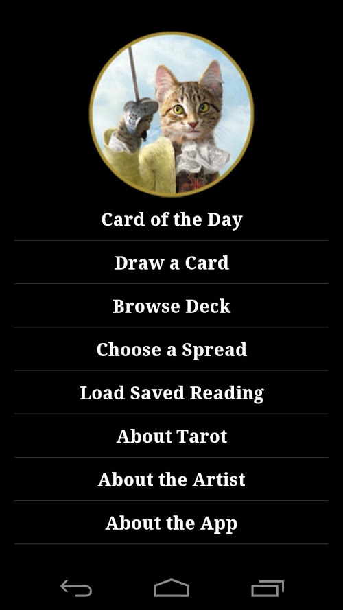 Android application Baroque Bohemian Cats Tarot screenshort