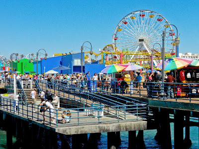Summer action on the Santa Monica Pier in Southern California.  