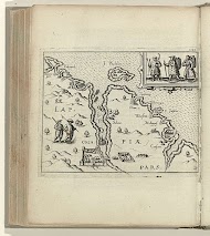 Kaart van de Russische kust met de stad Kola en het eiland Kildin, 1597