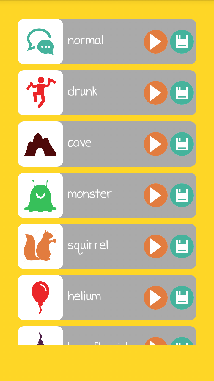 Voice Changer Screen 2