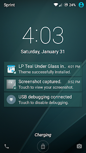 Free CM12 Theme Under Glass Teal APK for Android