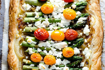 Asparagus Tart with Goat Cheese and Cherry Tomatoes