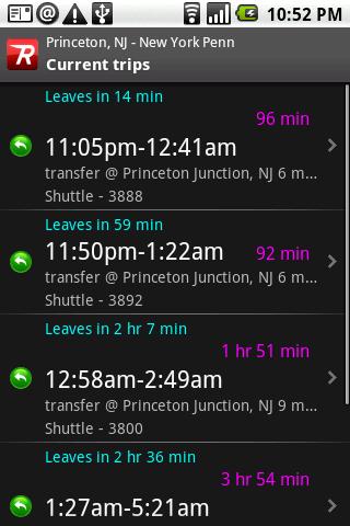 Android application RailBandit screenshort