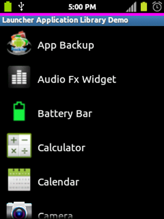 Launcher App Library Demo