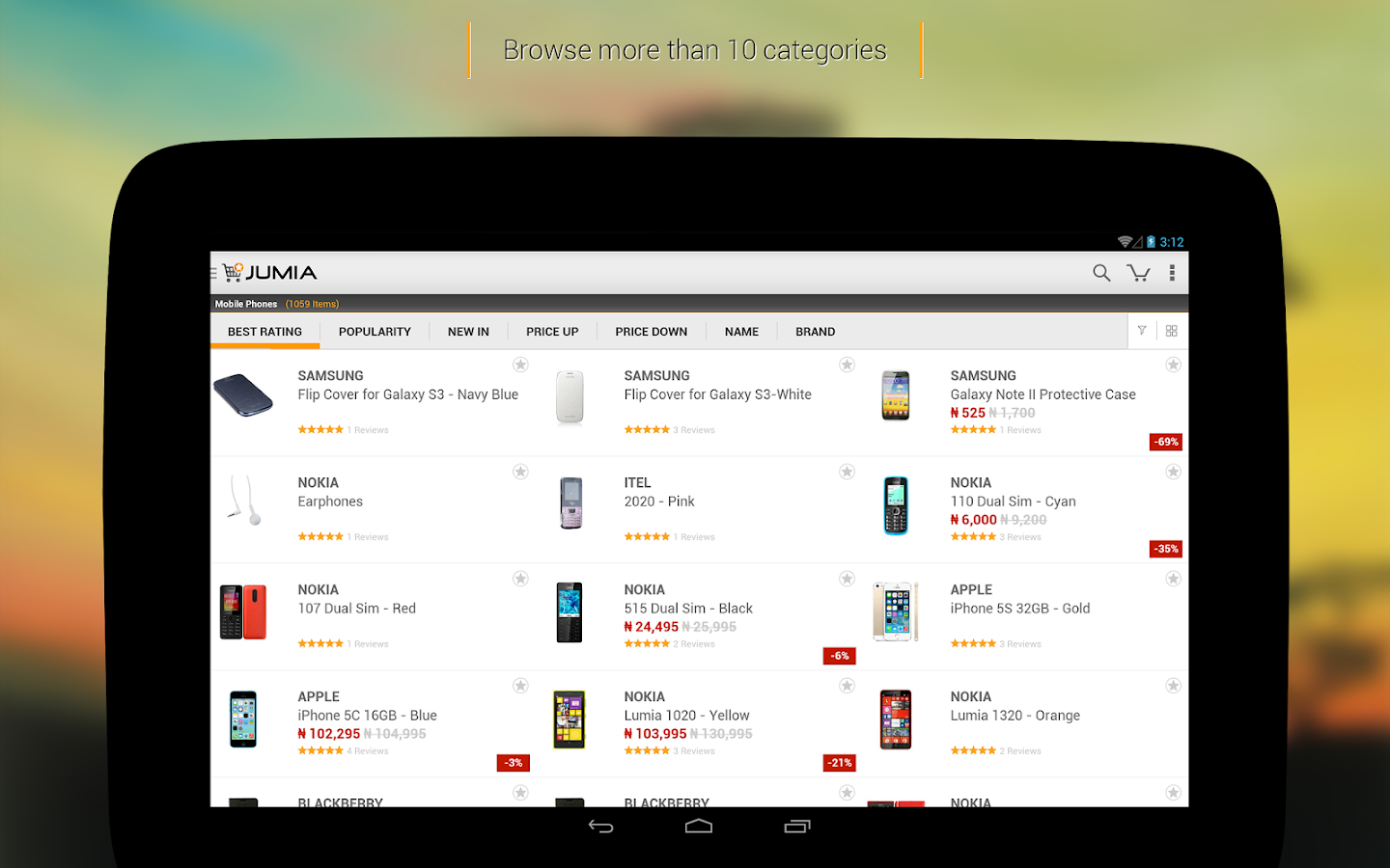 JUMIA Online shopping screenshot