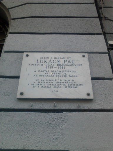 Lukács Pál Emléktábla