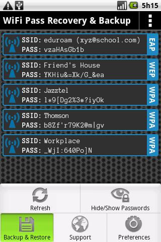WiFi Pass Recovery & Backup - screenshot