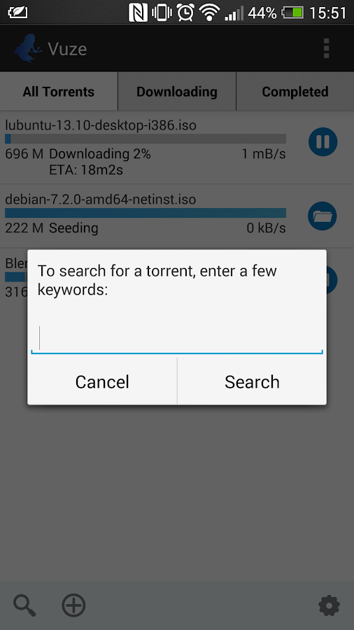 Vuze Torrent Downloader - screenshot