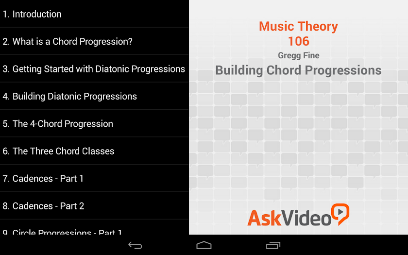 Building Chord Progressions Screen 3