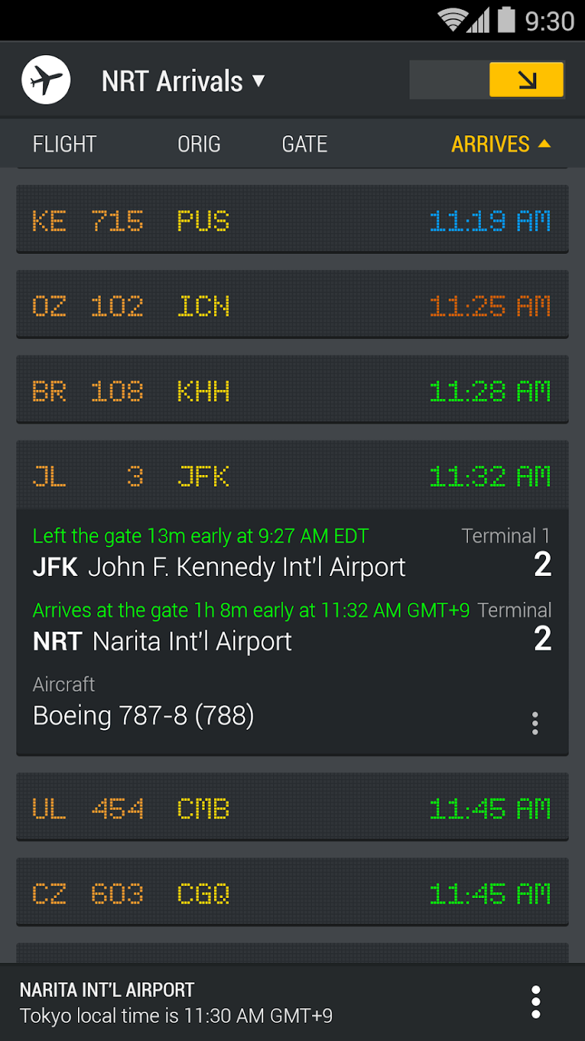 FlightBoard Screen 1