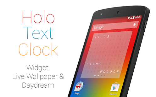 Holo Text Clock - screenshot thumbnail
