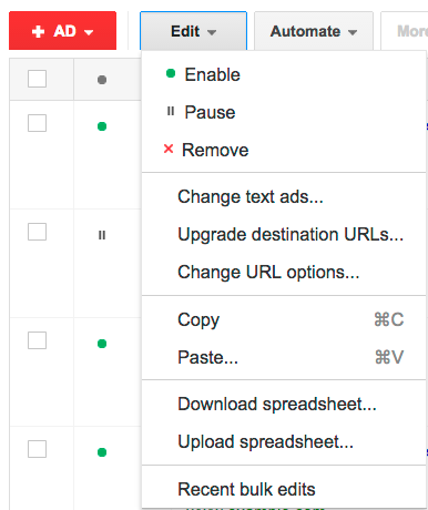 Bulk editing: Upload spreadsheet