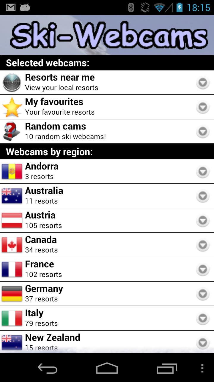 Ski Webcams Screen 1