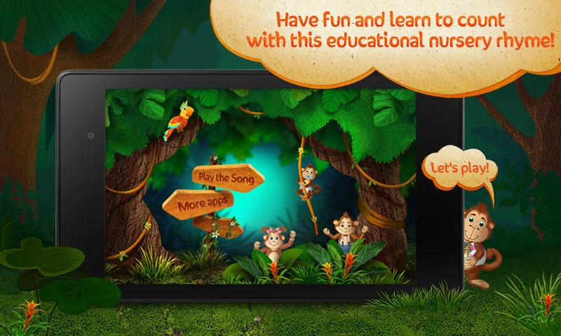 Nursery rhymes: 5 Monkeys HD Screen 1