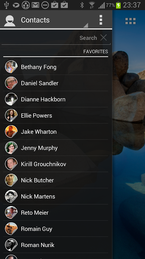 Android application Appsi Contacts plugin screenshort