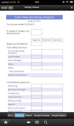 Cash Sensitivity Analysis