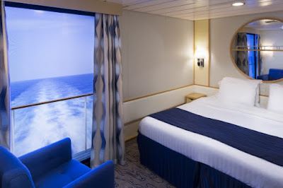 A virtual balcony in an inside stateroom on Navigator of the Seas.